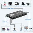 thumbnail image 3 of 4K Audio Video Capture Card, USB 3.0 HDMI Video Capture Device 4K HDMI Loop-Out, 1080P 60FPS/2K 30FPS For Game Recording, Live Streaming, Broadcasting(Black), 3 of 8