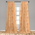thumbnail image 5 of Ambesonne Boho Curtains, Feathers, Pair of 28"x84", Pale Orange White, 5 of 5