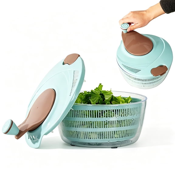 USIONE Salad Spinner, 4.24 Quart Lettuce Spinner with Double Drainage Holes, Salad Dryer for Washing, Spinning, and Draining Greens, Fruits, and Vegetables