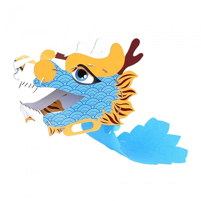 Cometa de papel hecha a mano, accesorios de decoración, accesorios prácticos, juguetes para niños, hermosos materiales para manualidades DIY, parque, azul Macarena Dragón hecho a mano