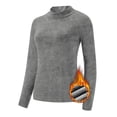thumbnail image 5 of Vinsonshop Women Thermal Long Sleeve Shirts Mock Turtle Neck Fitted Tops Fleece Lined Winter Tops Base Layer Undershirt Gray XXL, 5 of 7