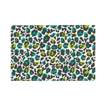 

Placemats Set of 4 Green Leopard Heat Resistant Non - Slip Place mats Waterproof table mat for Kitchen Dining-6片装