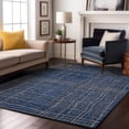 thumbnail image 4 of HomeRoots 678574 10 x 14 ft. Navy Blue & Ivory Striped Transitional Washable Machine Made Rectangle Area Rug with UV Protection, 4 of 7