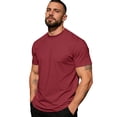thumbnail image 2 of Qwertyu Mens Big and Tall Shirts Short Sleeve Crew Neck Casual T-Shirt Summer Tee Tops Basic Shirts Wine 3XL, 2 of 4
