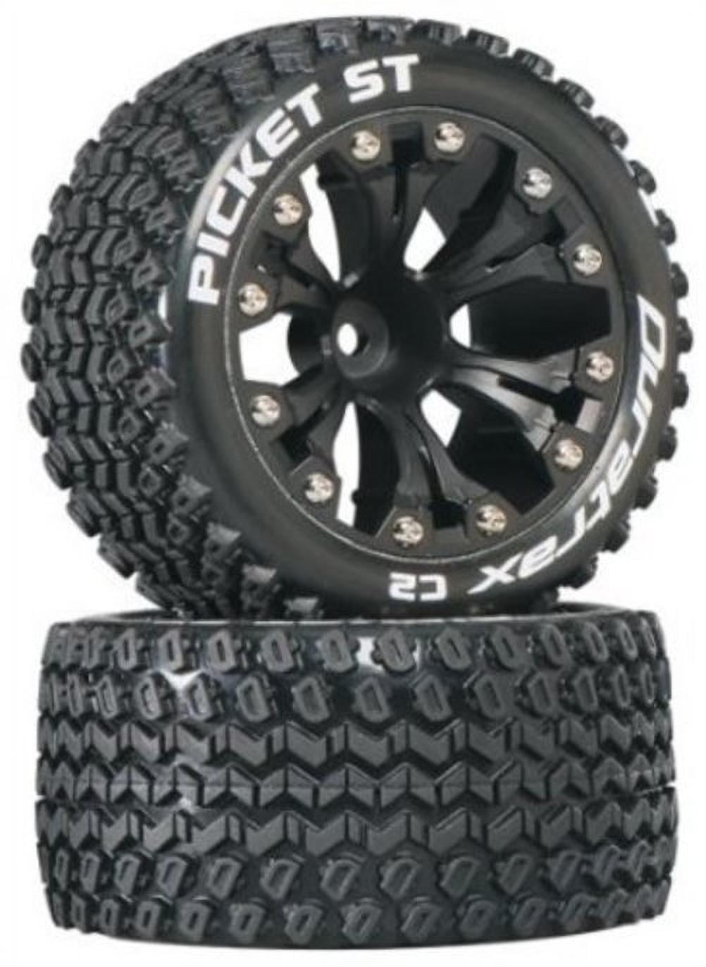 non hex DuraTrax Picket ST 2.8" 2WD Mounted Front C2 Tires Black 