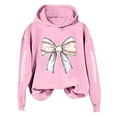 thumbnail image 6 of XPMWRP Women's Bow Graphic Print Sweatshirt Hoodie Thermal Long Sleeves Casual Pullover Winter Warm Sweatshirts With Pockets Pink XXL, 6 of 6