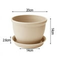 thumbnail image 3 of Bgsha 1PCS Garden Plastic Round Thickened Flowerpot 20*14*14cm Beige Gray Red White, 3 of 10