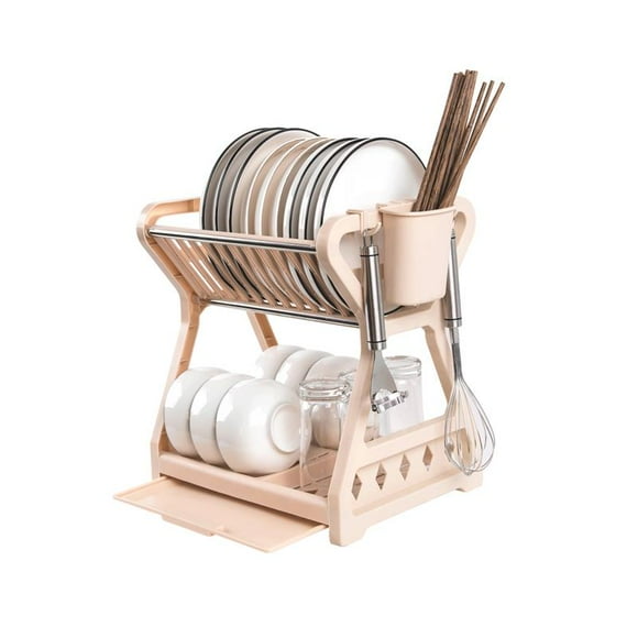 Dish drawer Drying rack 2-tier bowl Plates Shelf basket