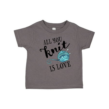 

Inktastic All You Knit Is Love with Blue Yarn and Knitting Needles Gift Toddler Boy or Toddler Girl T-Shirt