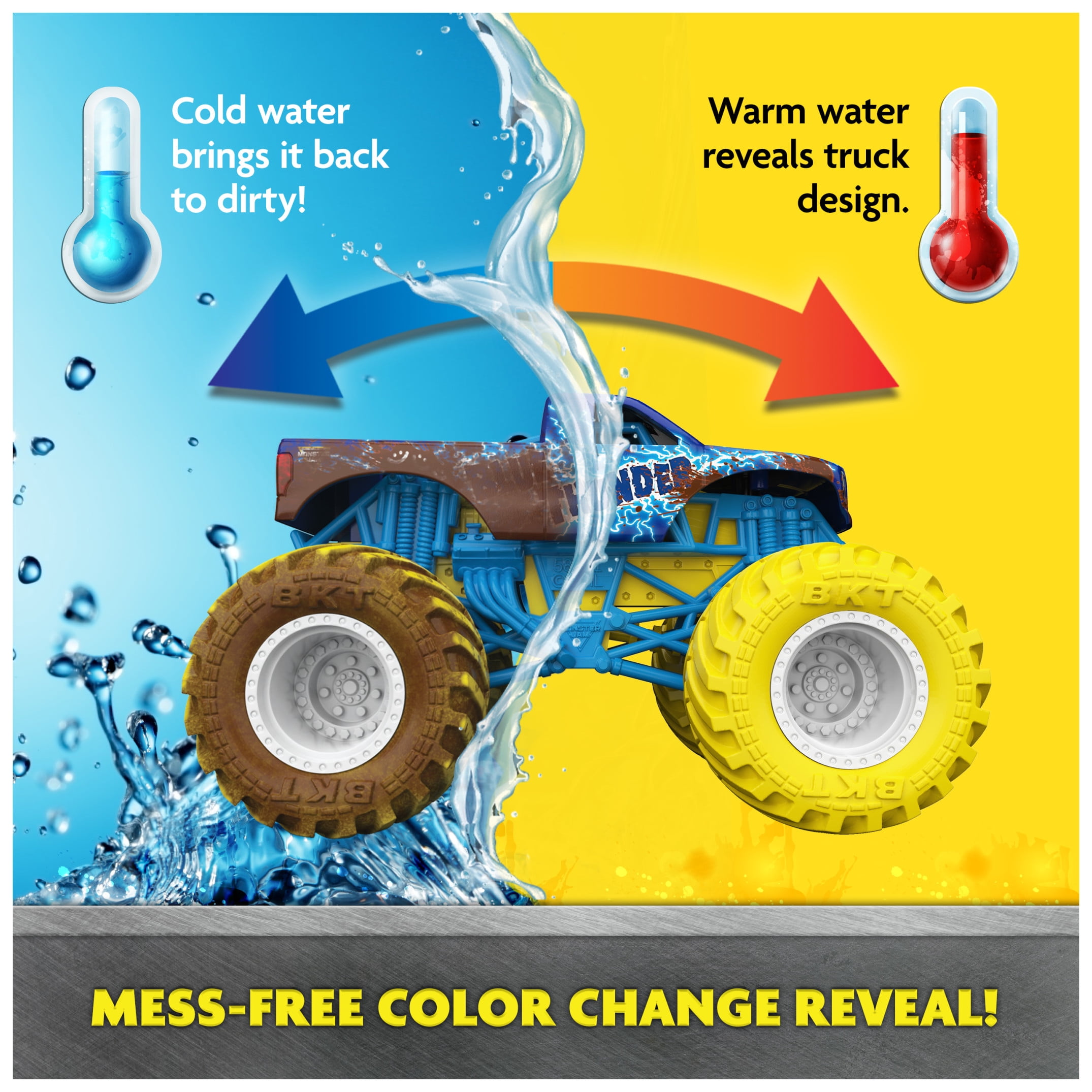 Monster Jam Mud Blasters Blue Thunder Color Change Monster Jam Truck 1:64 Die Cast Vehicle
