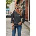 thumbnail image 5 of Autumn And Winter V-neck Patchwork Long-sleeved V-neck T-shirt Women's Tops, 5 of 7