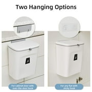 Subekyu 2.4 Gallon Kitchen Hanging Garbage Can, White