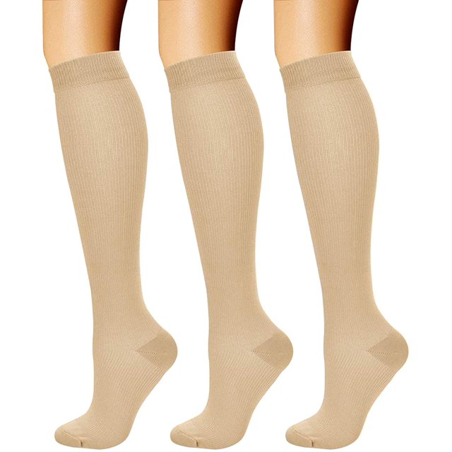 Compression Socks for Women & Men Circulation (3 Pairs)15-20 mmHg is Best Support for Athletic Running Cycling
