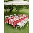 thumbnail image 3 of Outdoor Tablecloth with Umbrella Hole and Zipper, Red Ombre Rectangle Table Cloth 60x84 Inch Waterproof Tablecloth, Modern Abstract Art Farmhouse Picnic Table Cover for Patio Camping, 3 of 7