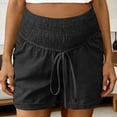 thumbnail image 6 of Fnooota Maternity Casual Shorts Over the Belly, Outdoor Cotton Linen Summer High Waist Pregnancy Shorts Black Size L, 6 of 6