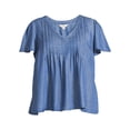 thumbnail image 5 of Terra & Sky Women's Plus Size Pintuck Blouse with Short Sleeves, 5 of 5