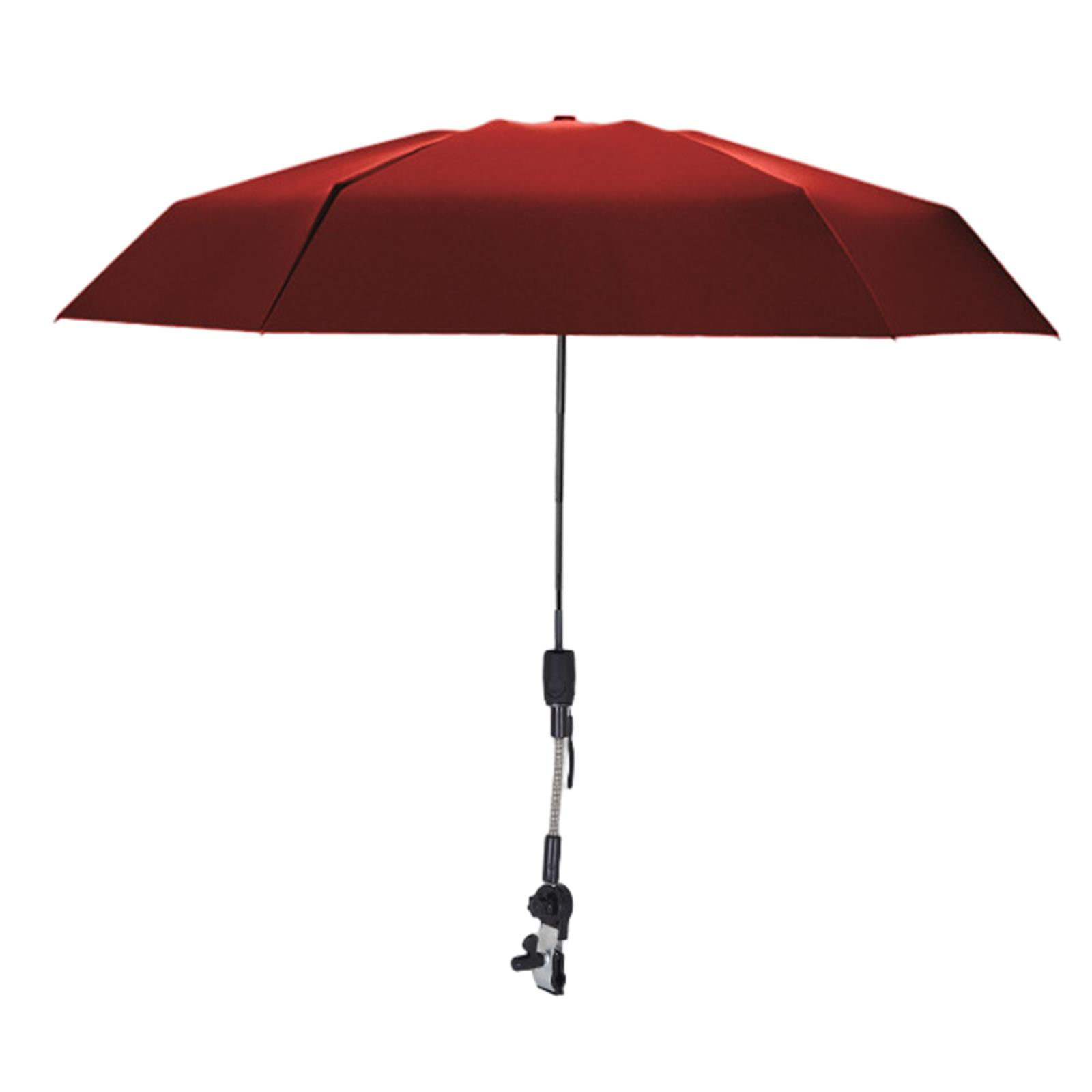 Beach Umbrella Foldable Baby Pram Umbrella for Patio Chair Fishing Golf Cart dark red Walmart