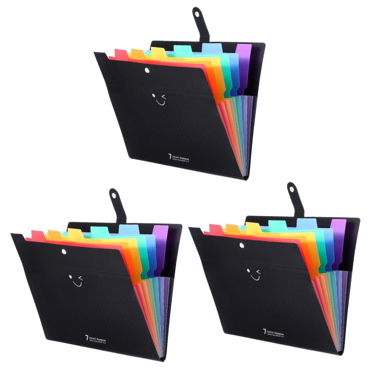 Masteelf 3pcs Expanding File Folder Heavy Duty File Folder Color File Folder File Organizer Bag Receipt Organizer