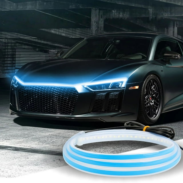 Exterior Lights For Cars, 59 Inch Car Hood Strips LED Daytime Running Strip Neon For Car