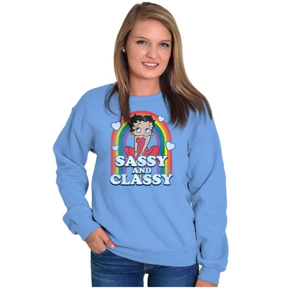Betty Boop Sassy and Classy Rainbow Women Crewneck Sweatshirt Brisco Brands L