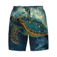 thumbnail image 4 of Lsque Mens Swim Trunks Surfing Turtle Pattern - Bathing Suit Compression Liner - Beach Swim Shorts Swimwear - (S-3XL) - Stretch Quick Dry -Small, 4 of 9