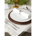 thumbnail image 2 of Contemporary Home Living Woven Rectangular Placemats with Fringes - 19" - Cream - Set of 6, 2 of 6