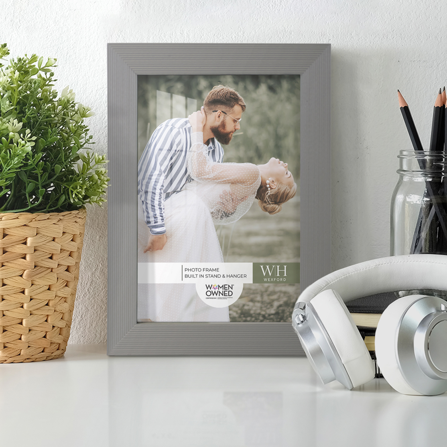 Modern Rustic Gray Solid Wood Picture Frame, 5 x 7