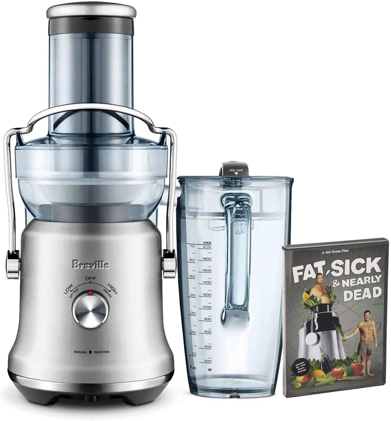 Breville BJE530BSS the Juice Fountain Cold Plus Juicer Bundle with Joe Breville Juice Fountain Cold Plus Stainless Steel Juicer