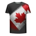 thumbnail image 4 of WAENQINLA Canadian Flag Shirt for Men Big and Tall Casual Short Sleeve Shirts Muscle Fit Crewneck Summer Tops Gym Workout Tee, 4 of 5