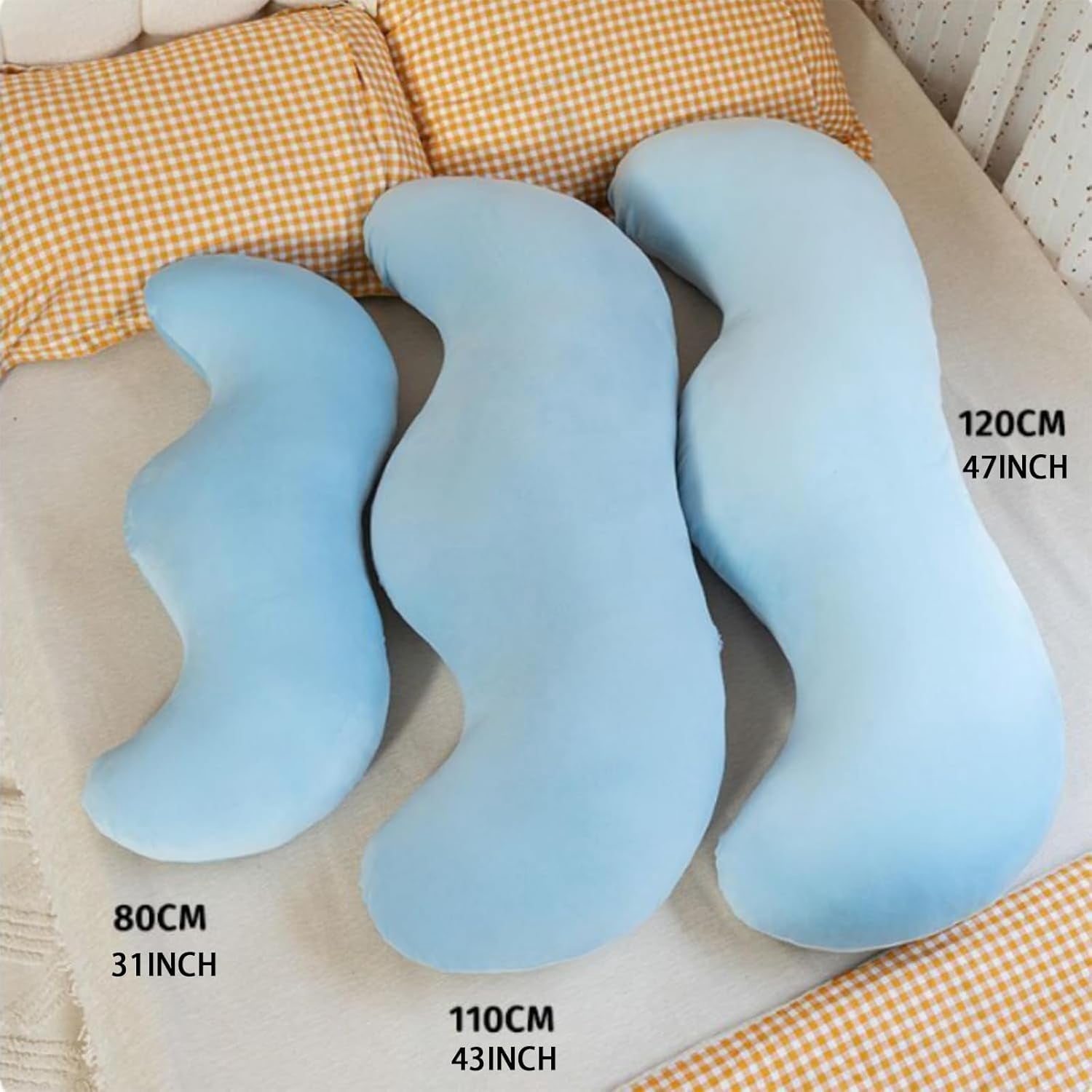 Pea Pod Body Pillow for Adults, 43in Full Body Pillow for Side Sleepers, Long Body Pillow for Bed, Pea Pod Shape Long Pillow for Pregnancy Sleeping Full Body Support