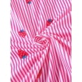 thumbnail image 4 of HAYIMI Child Girls 2 Piece Pajama Set Short Sleeve Lapel Button Down Shirt and Ruffled Shorts with Strawberry Print Kids Sleepwear Classic Nightwear, 4 of 8