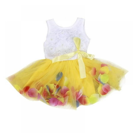 

SYNPOS Girls Flower Tutu Dress Sleeveless Tulle Party Wedding Pageant Bridesmaid Clothes