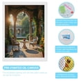 thumbnail image 3 of Diamond Art Kits for Adults, Arched Garden Courtyard Morning Glow 5D Diamond Painting Kits for Adults Beginners, DIY Full Drill Diamond Painting, Gem Art and Crafts 12x16, 3 of 7