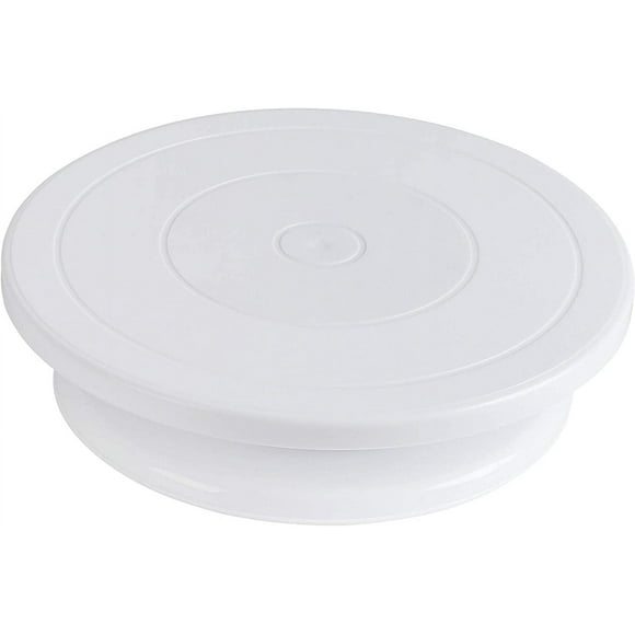 28cm Rotating Cake Turntable Revolving Cake Stand Cake Spinner for Cake Decorations Pastries Cupcakes (White)