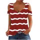 thumbnail image 1 of Camisas de Manga Corta para las Mujeres, Cuello en V Plegable de Impresión Del Hombro Top Casual Hecho de Poliéster Cómodo para el Verano, Tops de Bikini para las Mujeres, 1 of 5