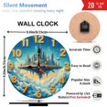 thumbnail image 3 of Floating City Sky Clock Wall Decor 10-Inch Silent Wooden Wall Clock, Battery Operated (AA Batteries Not Included), Artistic Home Decor, 3 of 7