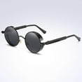 thumbnail image 4 of Gold Metal Retro Round Polarized Sunglasses Vintage Gothic Steampunk Glasses, 4 of 5