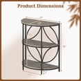 thumbnail image 3 of Gymax 3-Tier Half Round End Table w/Study Metal Frame Storage Shelves for Living Room Grey, 3 of 10