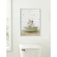 thumbnail image 6 of Kate and Laurel Sylvie Beaded Mother and Baby Polar Bear in Country Cottage Bath Vintage Framed Canvas Wall Art by Amy Peterson, 18x24 White, Modern Cute Animal Bathtub Art for Wall, 6 of 7