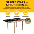 thumbnail image 4 of Black Christmas Table Cloths for 3 Foot Rectangle Tables, Santa Snowman Snowflake Elk Xmas Tree Patio Waterproof Elastic Fitted Tablecloths, Washable Rectangular Table Cover for Camping, 4 of 8