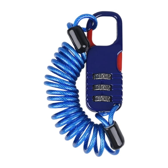 Mini Combination Cable Lock – 3-Digit Resettable, 43.3” Spring Steel Rope with Protective Coating, Portable Security for Bicycle, Luggage, and Gear