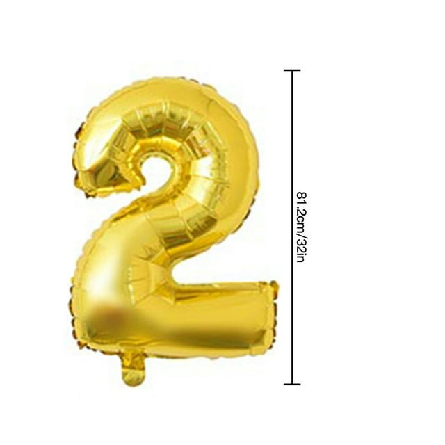 32-inch Number Balloon Decorative Aluminum 2 1 Foil Balloon Birthday Wedding Party Holiday Gift Decoration Type 2