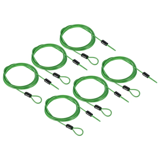 Uxcell Security Cable Coated Luggage Lock Wire Rope with Loop Clear Green 5ft