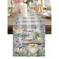 thumbnail image 6 of Burlap Table Runner 60 Inches Long, Gnome Butterfly on Purple Check Non-Slip Kitchen Table Runners for Dining Room Everyday Use Party Table Decorations Summer Wildflower Herb, 6 of 9