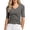 A-Dark Gray475, variant on Women's Basic form Fitted T Shirt Three Quarter Sleeve V Neck Pullover Top Stretchy Minimalist Everyday Tees