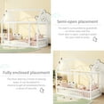 thumbnail image 4 of Twin Size Floor Bed with House Roof Frame,Montessori Bed with Safety Guardrails,Floor Bed with Wooden Frame for Boys&Girls Bedroom,White, 4 of 9