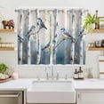 thumbnail image 2 of Spring Birds Kitchen Curtains 63 Inch Length, Grey Forest Tree Branch Oil Painting Grommet Top Bedroom Living Room Curtains, Light Filtering Cafe Curtain Drapes 2 Panels Set 104''x63'', 2 of 9
