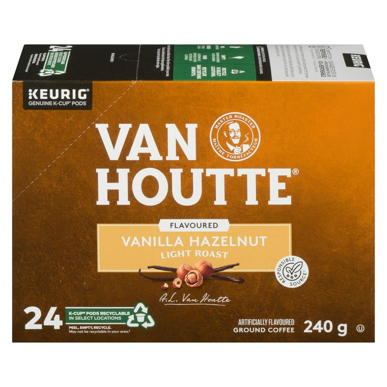 Van Houtte Vanilla Hazelnut Coffee, Light Roast, 24 K-cups