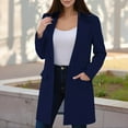 thumbnail image 2 of Rutainlusire Womens Fashion Trendy Casual Warm Coat Jackets 2025 Fall Winter Women Business Attire Solid Color Long Sleeve Breasted Cardigan Suit Coat Top, 2 of 5