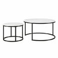 thumbnail image 3 of Evelyn&Zoe Watson Round Nested Coffee Table with Faux Marble Top in Blackened Bronze, 3 of 6